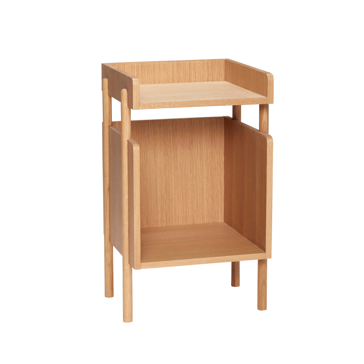 Archive Nachttisch aus Eichenholz, Natur, 60 cm