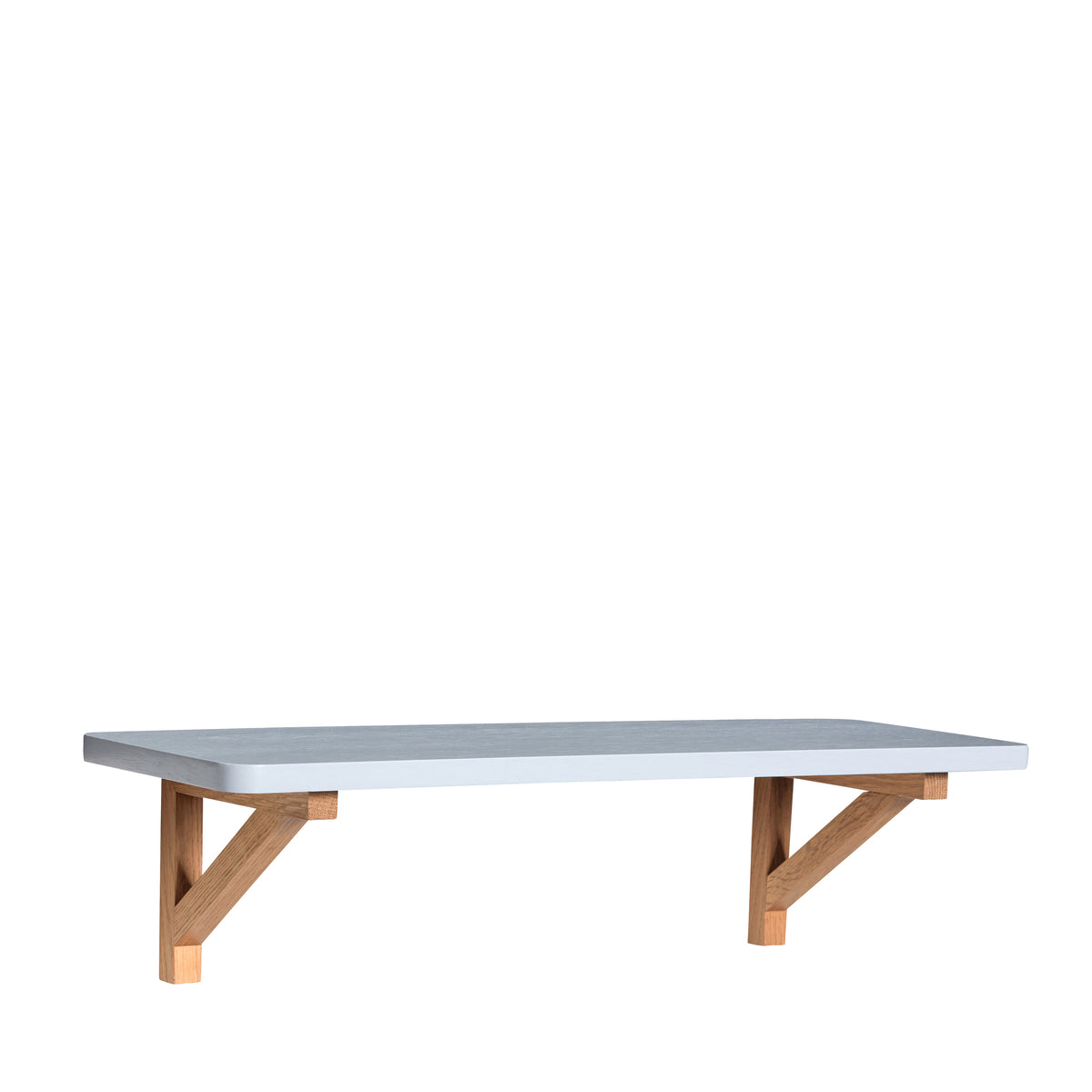 Arki Wandregal aus Eichenholz, Grau/Natur, 60 cm
