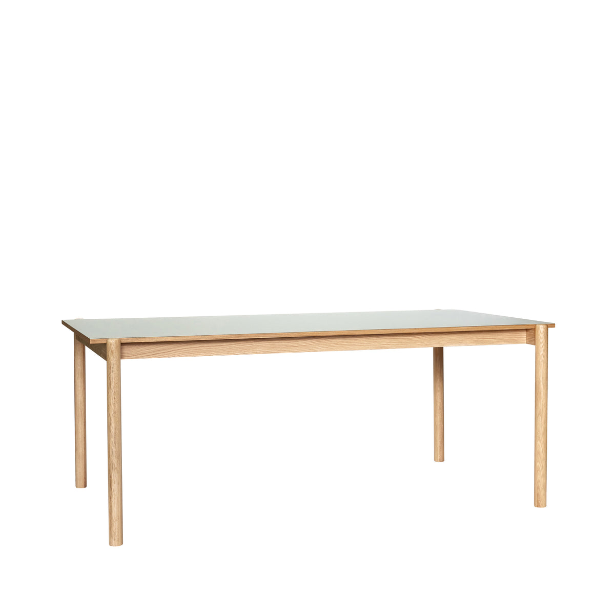 Oblique Esstisch aus Eichenholz und Linoleum, Grau