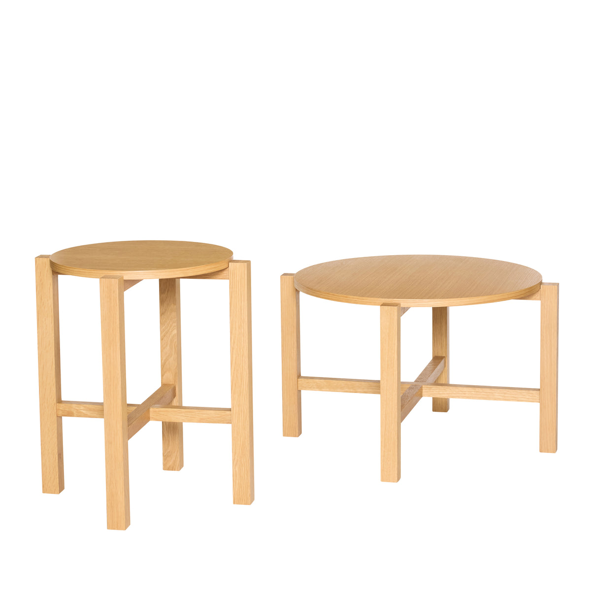 PolsterOase Möbel – Four Couchtische aus Eichenholz, 2er, Set – Ansicht 4
