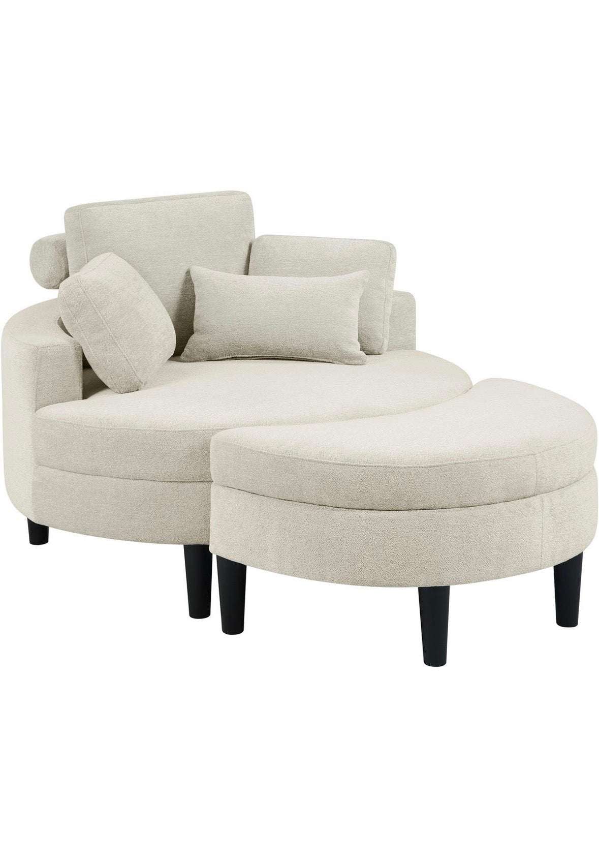 Loveseat in Struktur Creme / Beige - POLSTEROASE