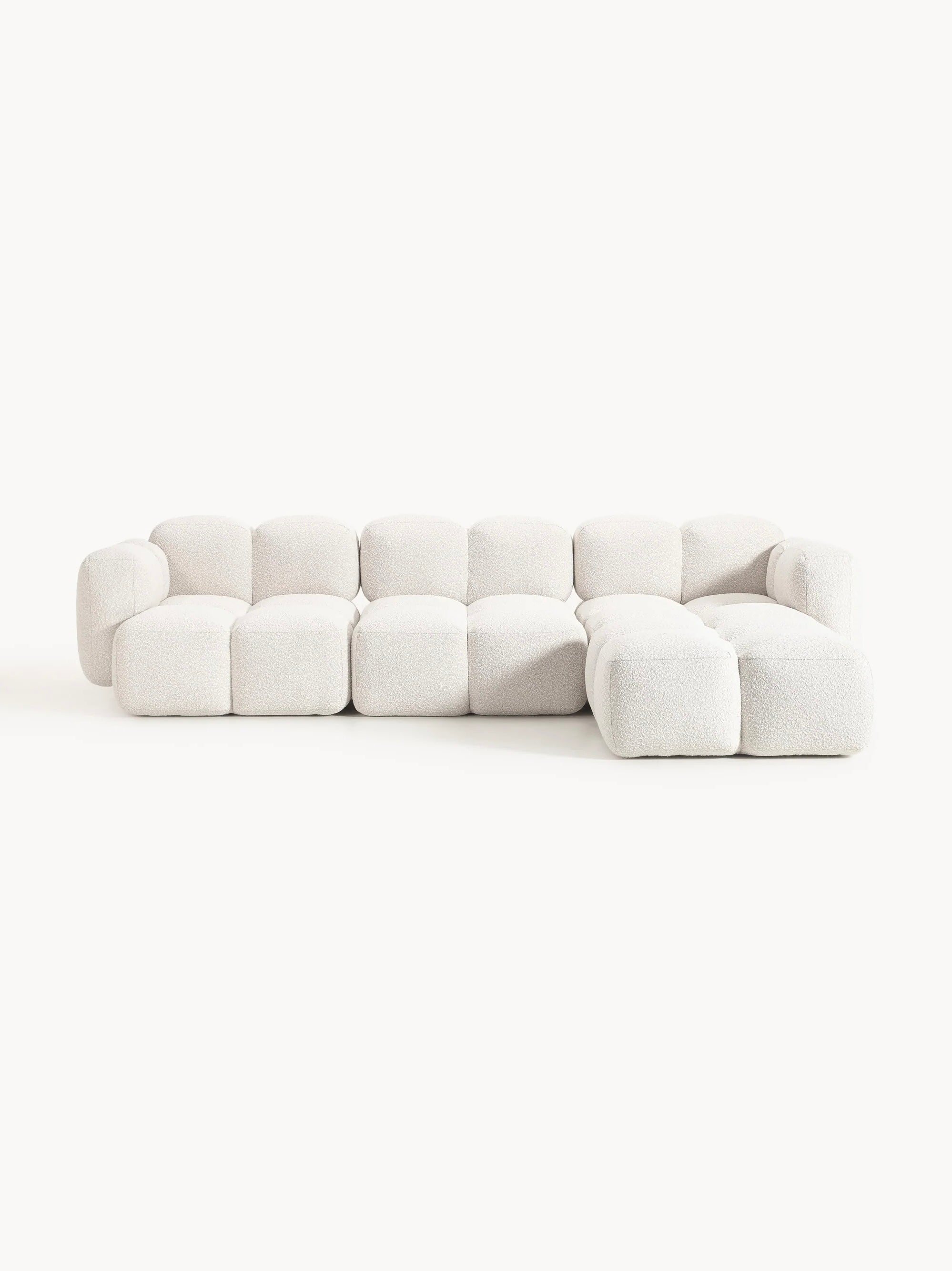 Luno 3-Sitzer Ecksofa (rechts) in Bouclé, 302 cm Breite