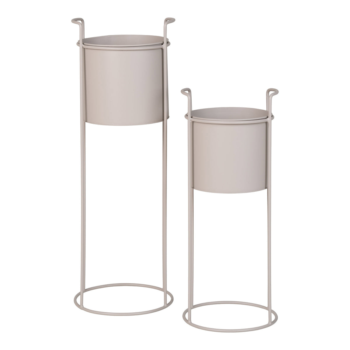 PolsterOase Möbel – Rabo Blumentöpfe aus Stahl, 2er, Set, Sand