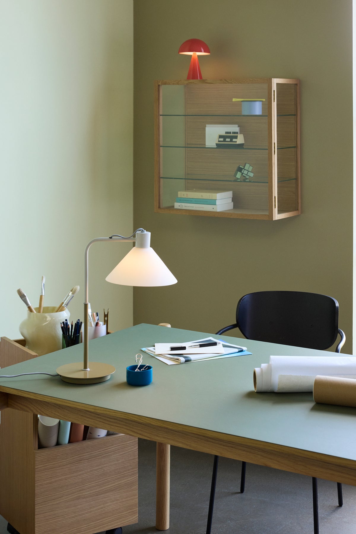 Spot-Tischlampe Khaki