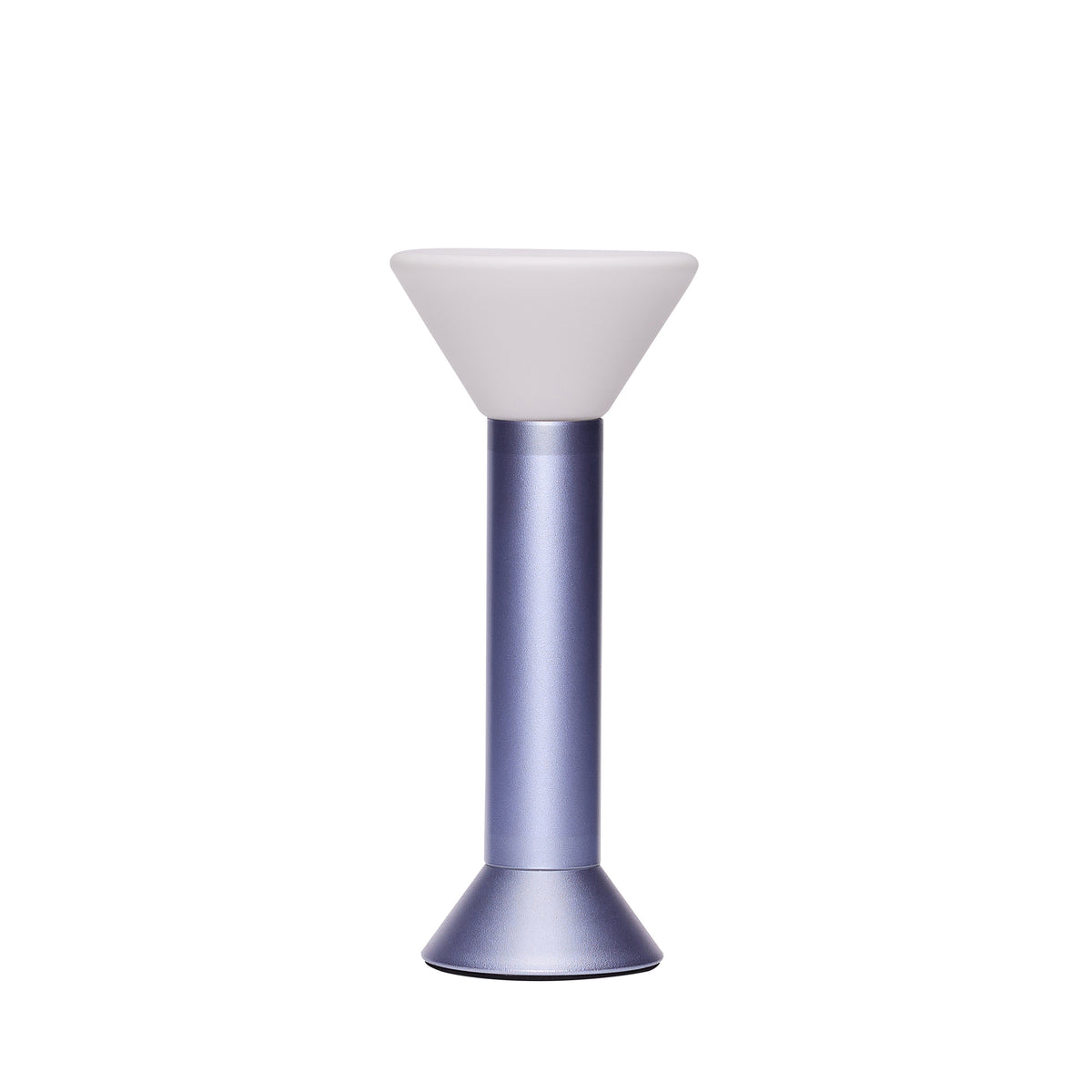 PolsterOase Möbel – Flash Akku, Tischlampe aus Glas und Metall, Metallic, Lila