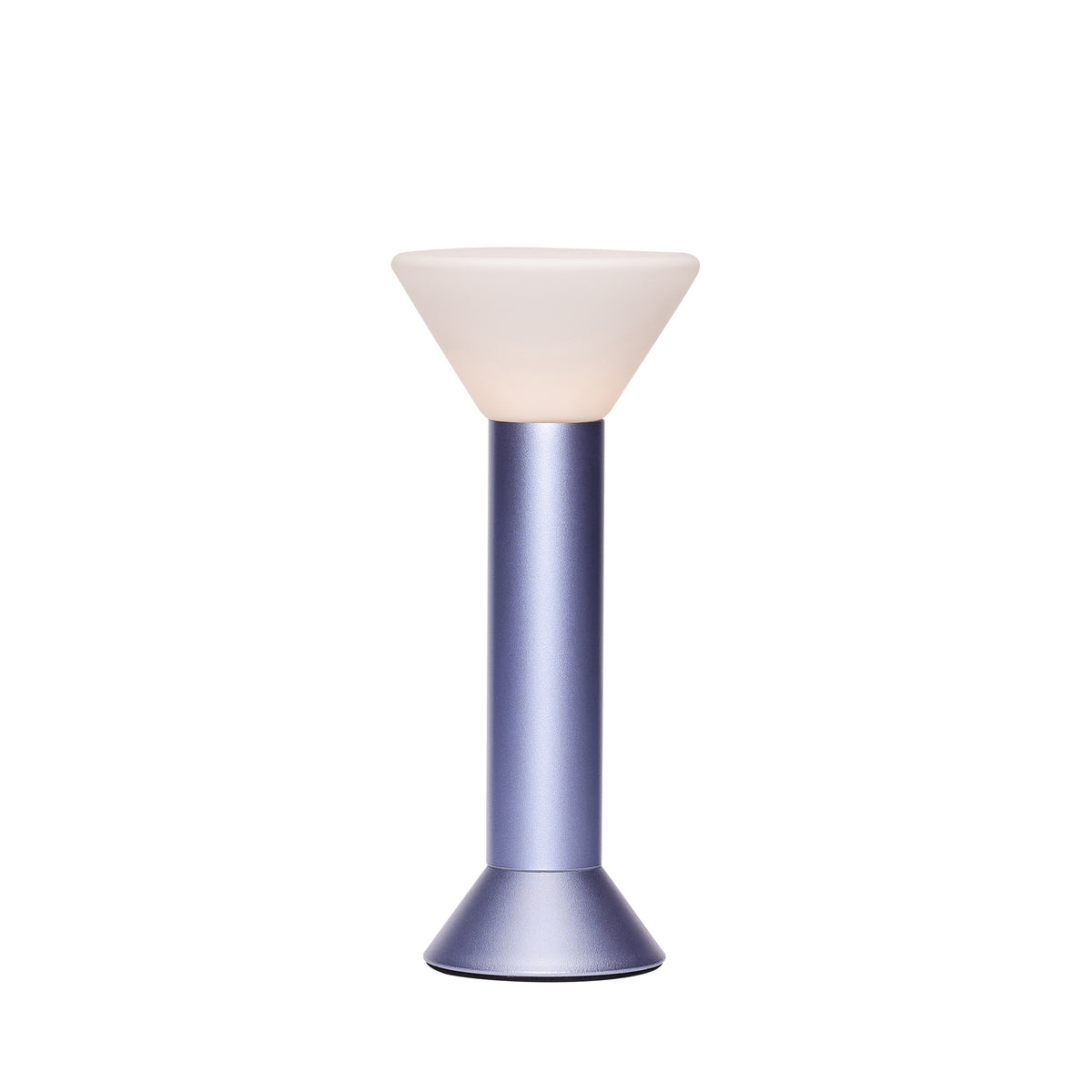 PolsterOase Möbel – Flash Akku, Tischlampe aus Glas und Metall, Metallic, Lila – Ansicht 4