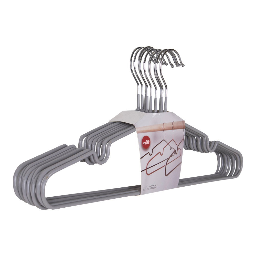 PolsterOase Möbel – Massa Kleiderbügel aus Metall, 10er Set, Grau – Ansicht 3