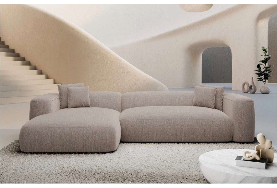 Ecksofa in Struktur Beige, 267 cm Breite | PolsterOase