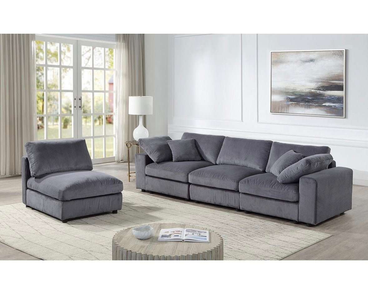 Modulsofa in Breitcord - 351cm Breite | PolsterOase - POLSTEROASE