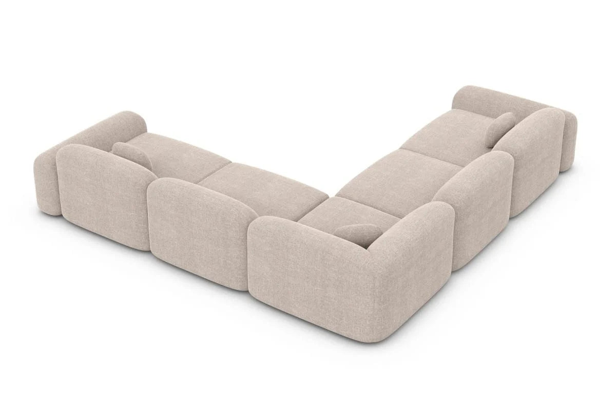 Ecksofa in Struktur Beige, 255 cm Breite