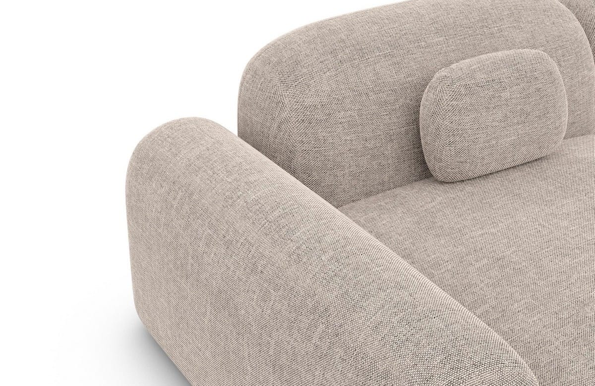 Ecksofa in Struktur Beige, 255 cm Breite