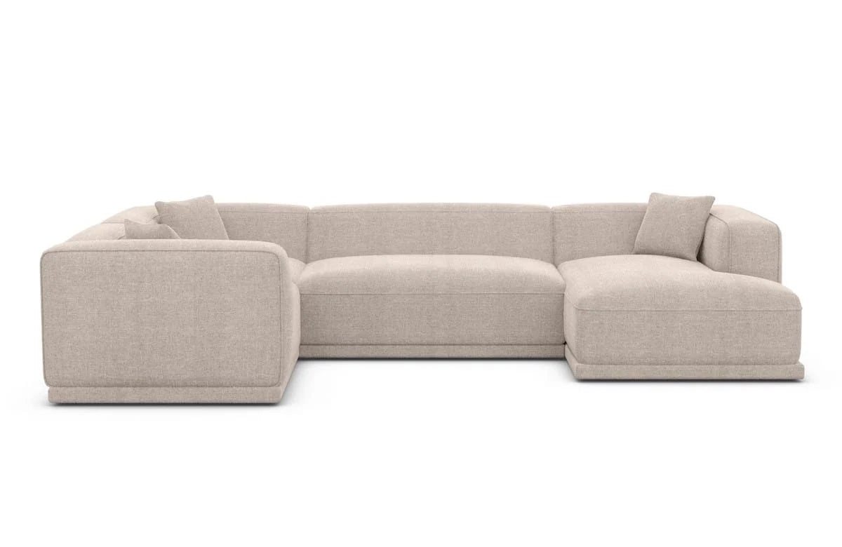 Wohnlandschaft in Struktur Beige, 330 cm Breite