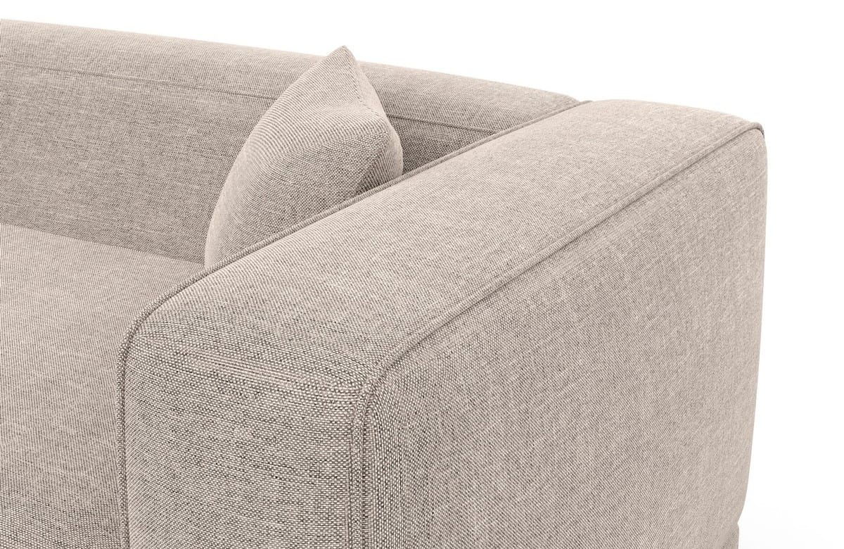 Wohnlandschaft in Struktur Beige, 330 cm Breite