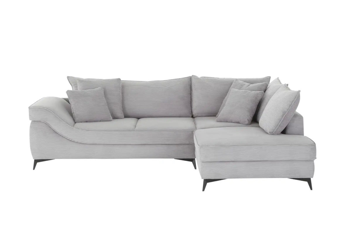 Ecksofa in Cord, 310 cm Breite