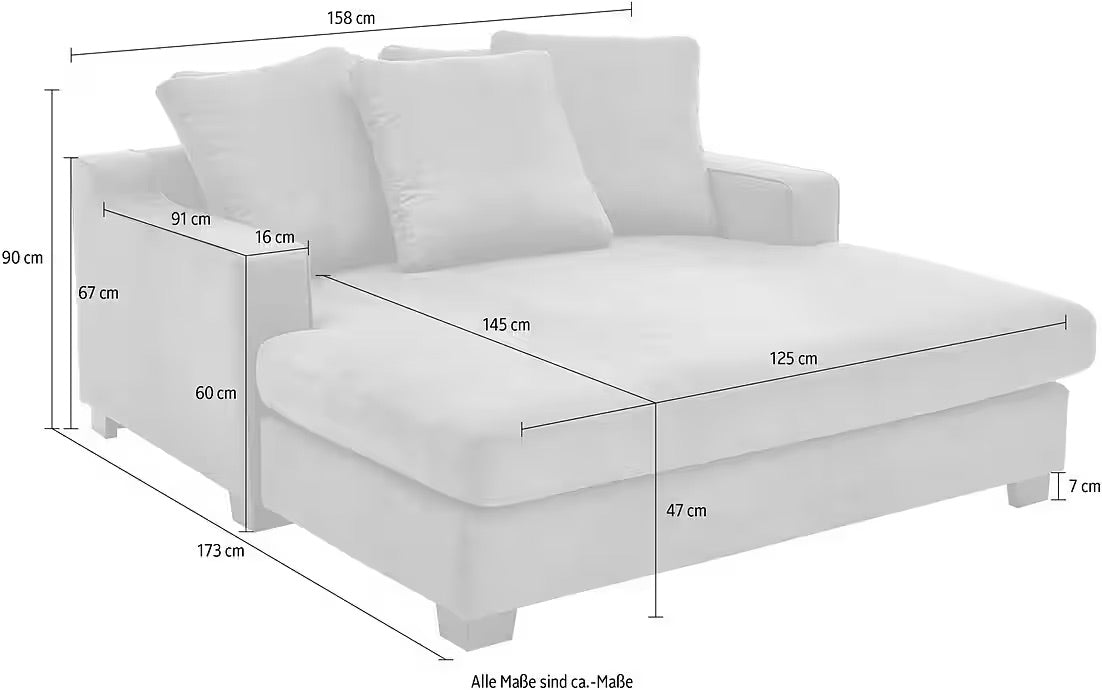 Big Sofa in Luxus-Microfaser, 158 cm Breite -5