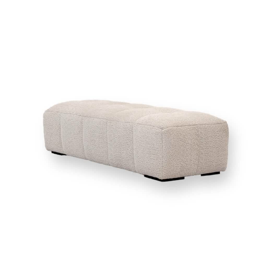 Bora Hocker in Bouclé Beige, 150 cm Breite | PolsterOase