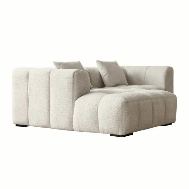 Bora Ecksofa (links) in Bouclé Creme, 240 cm Breite | PolsterOase