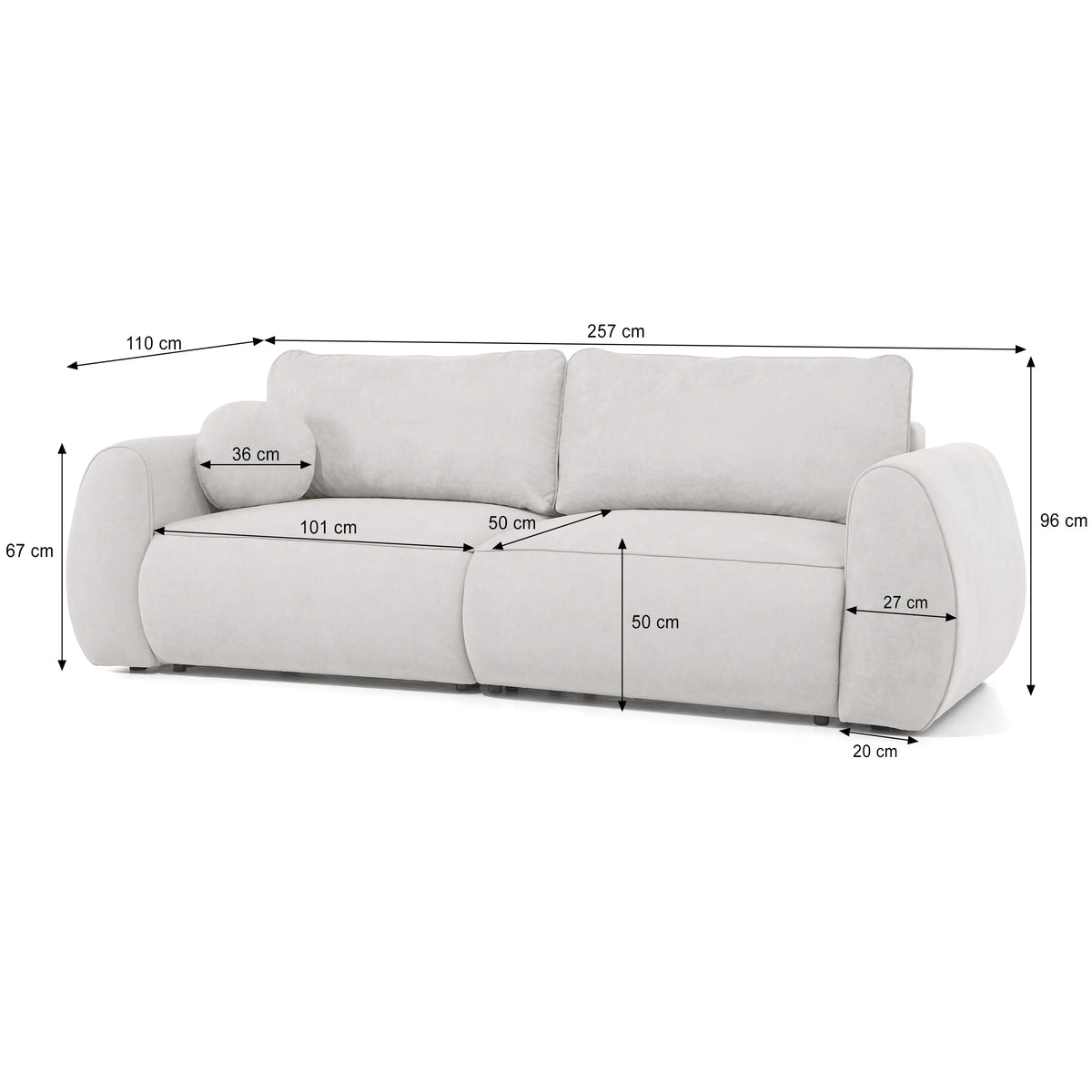 Borneo Schlafsofa in Plüsch