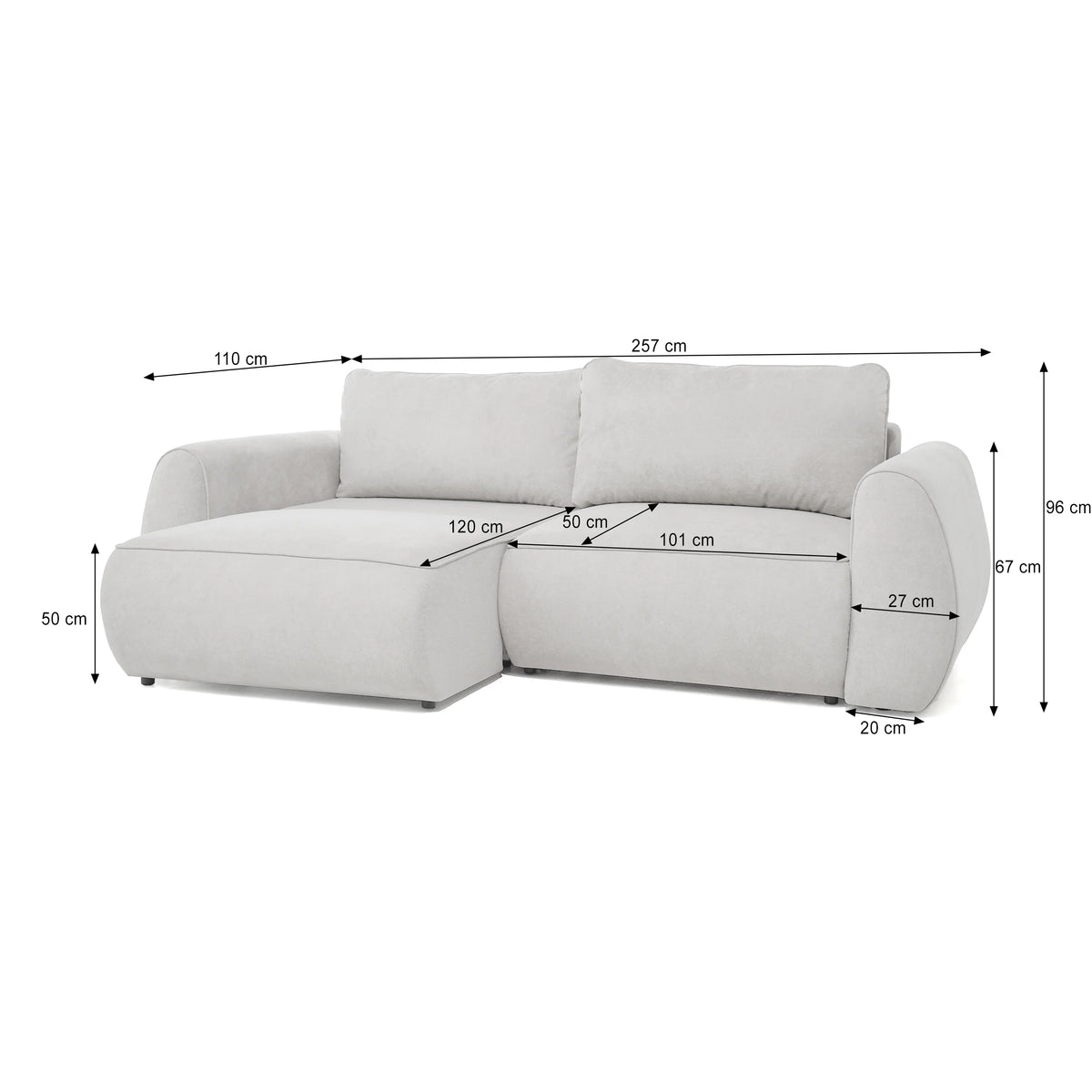 Borneo Schlafsofa in Plüsch