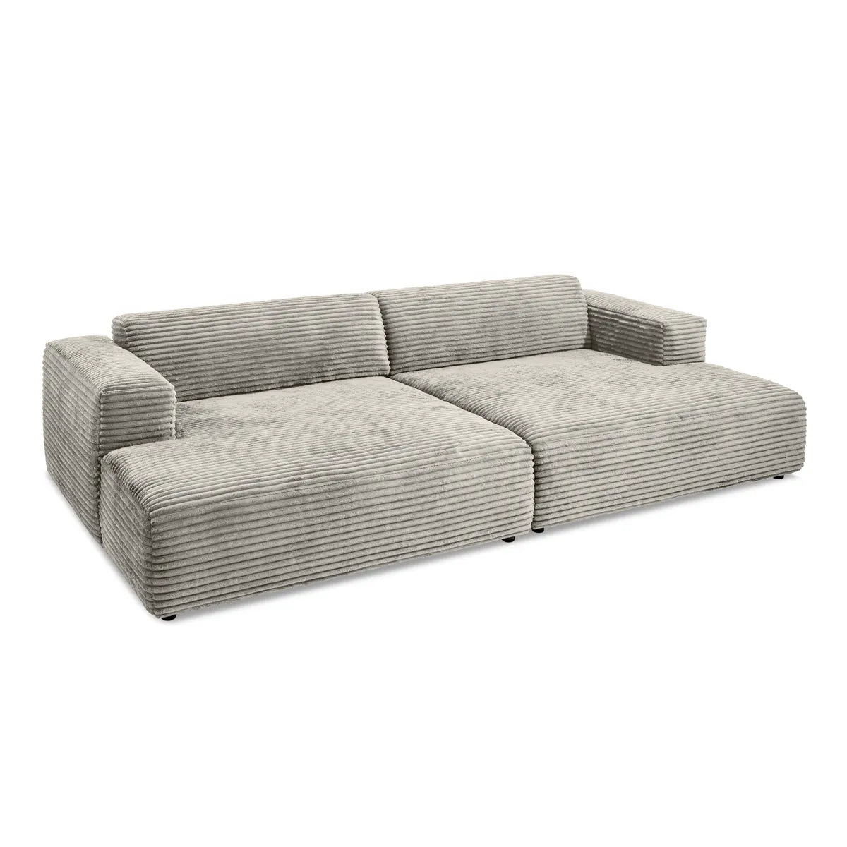 Big Sofa mit verstellbare Rückenlehnen in Breitcord Grau - POLSTEROASE