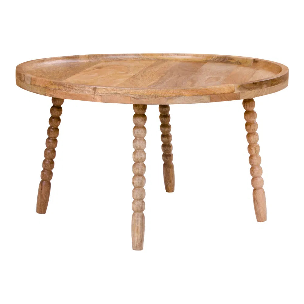 Couchtisch aus Mangoholz Ø60 cm – Runder Beistelltisch im skandinavischen Stil