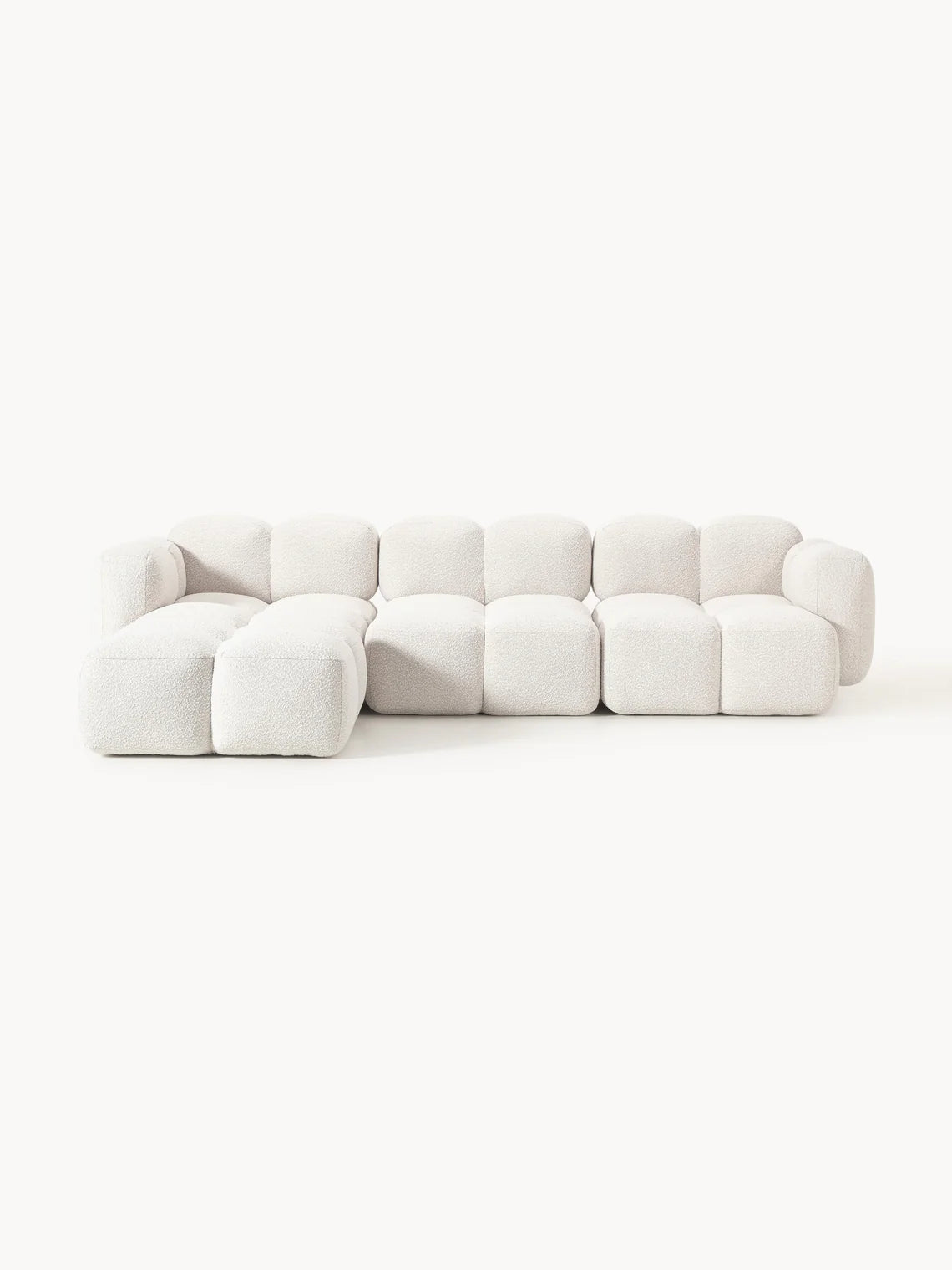 Luno 3-Sitzer Ecksofa (links) in Bouclé, 302 cm Breite