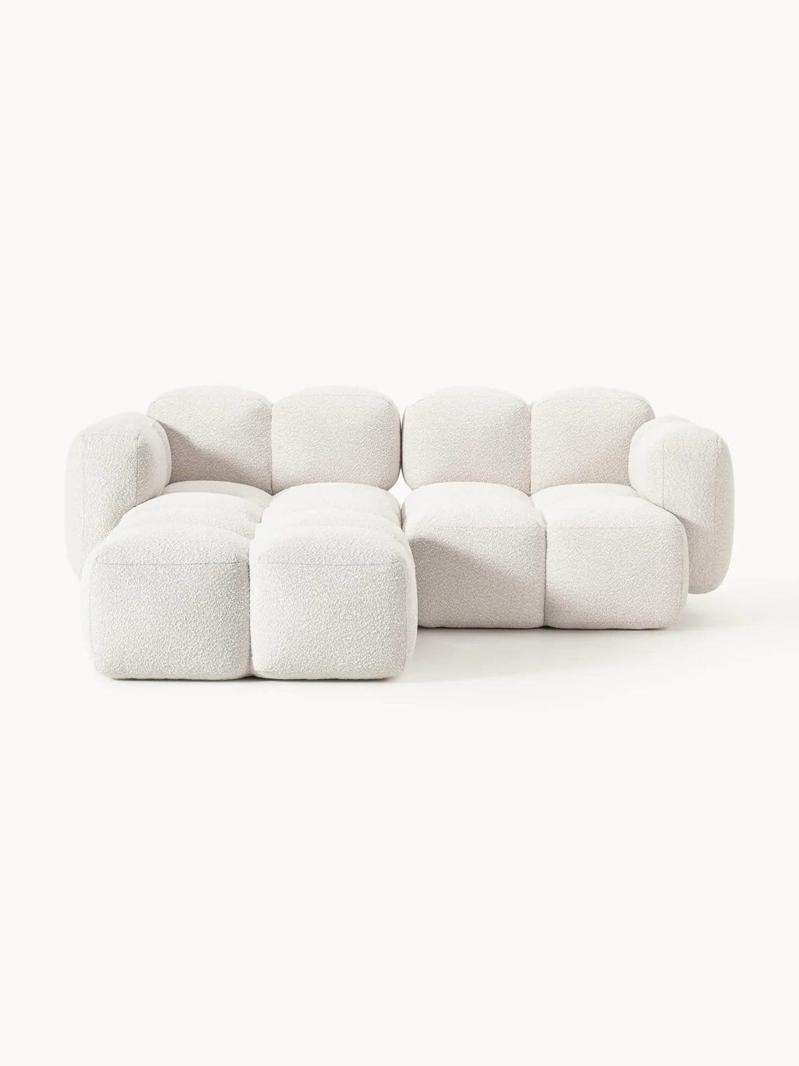 Luno 2-Sitzer Ecksofa (links) in Bouclé, 212 cm Breite