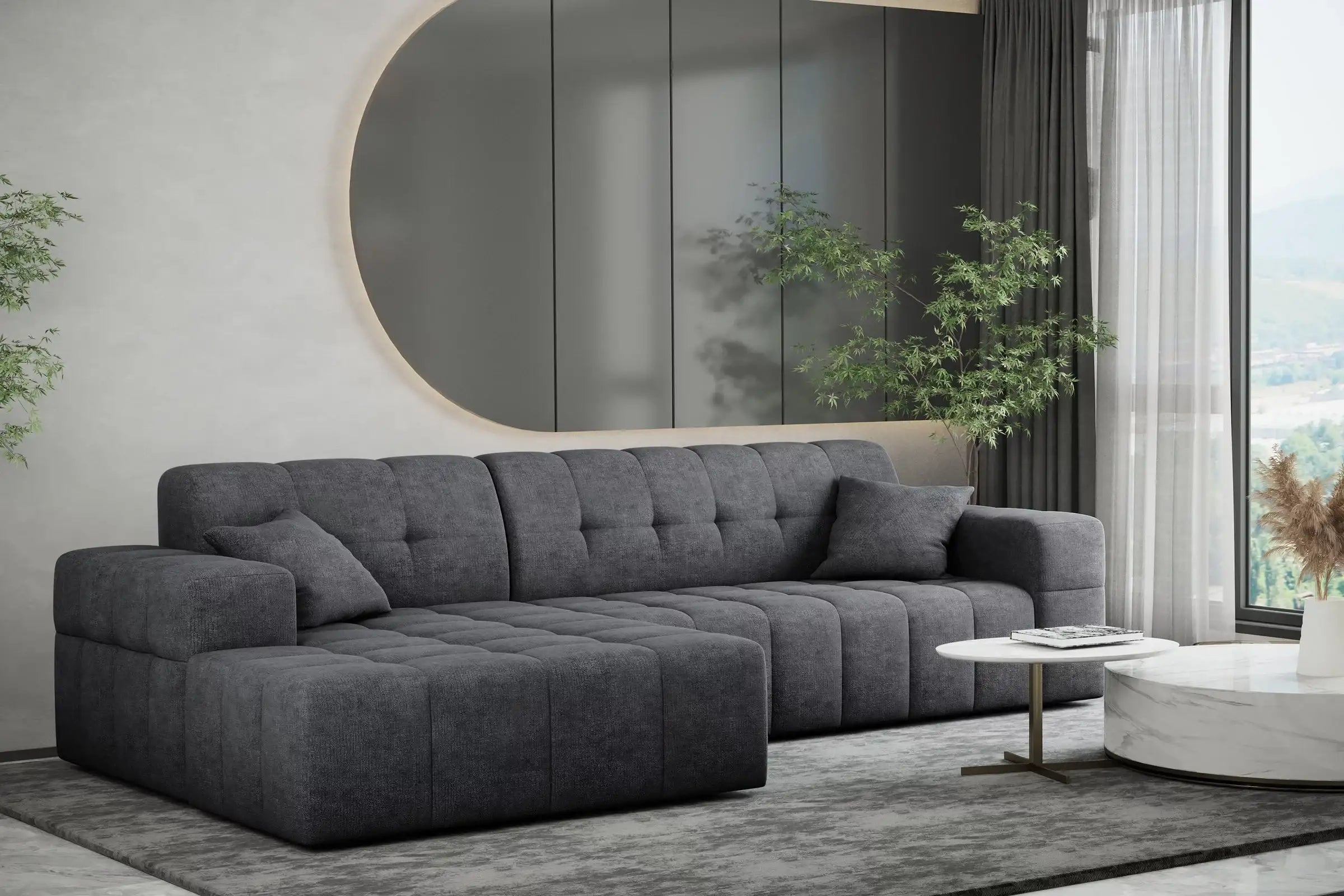 Ecksofa Nimes (li) in Teddy, 265 cm Breite