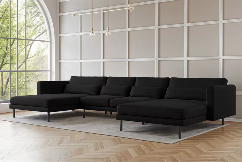 Sofa Wohnlandschaft Dani in Struktur, 391 cm Breite