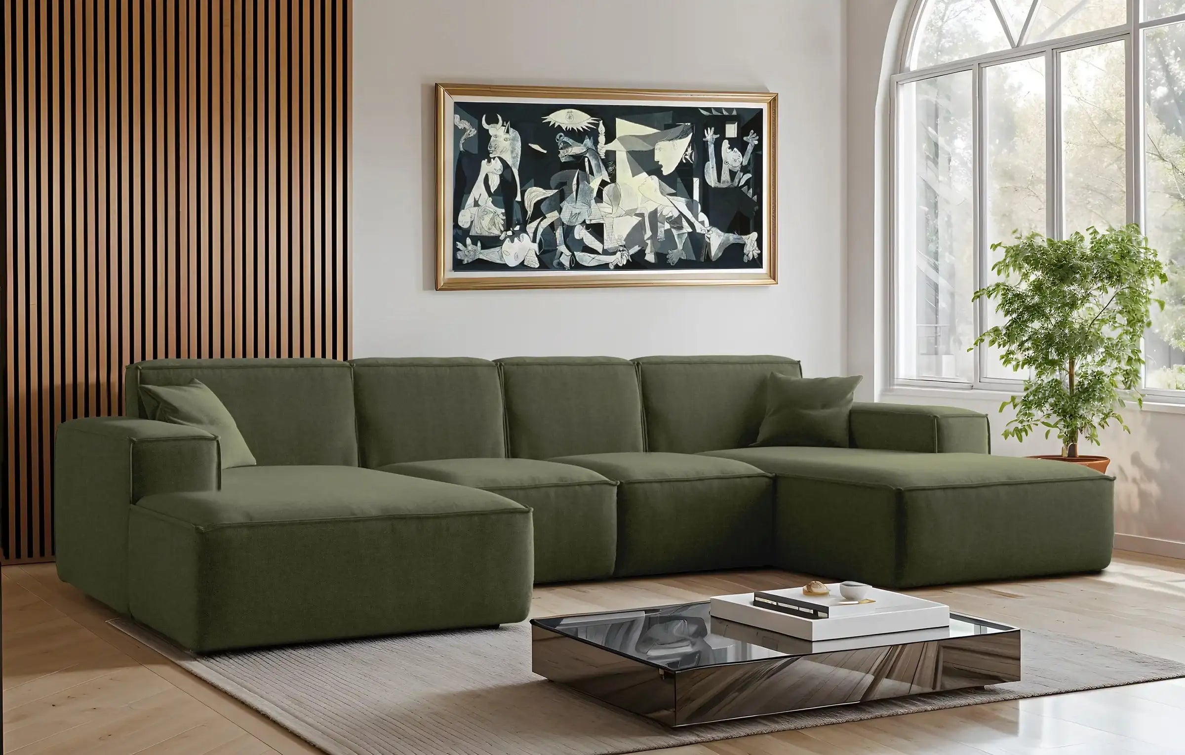 Sofa Wohnlandschaft Siena in Struktur, 344 cm Breite