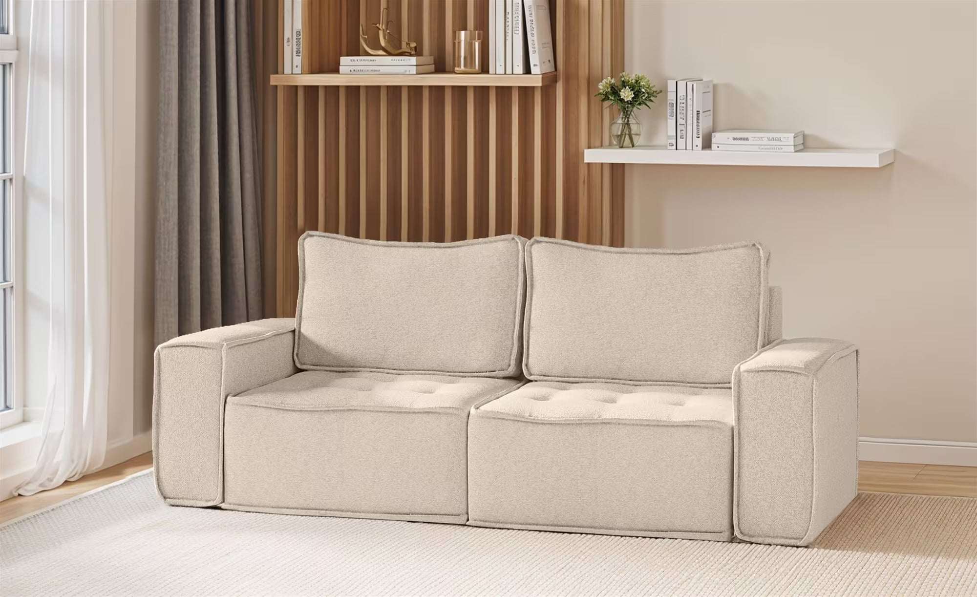 Boho Sofa in Struktur, 212 cm Breite