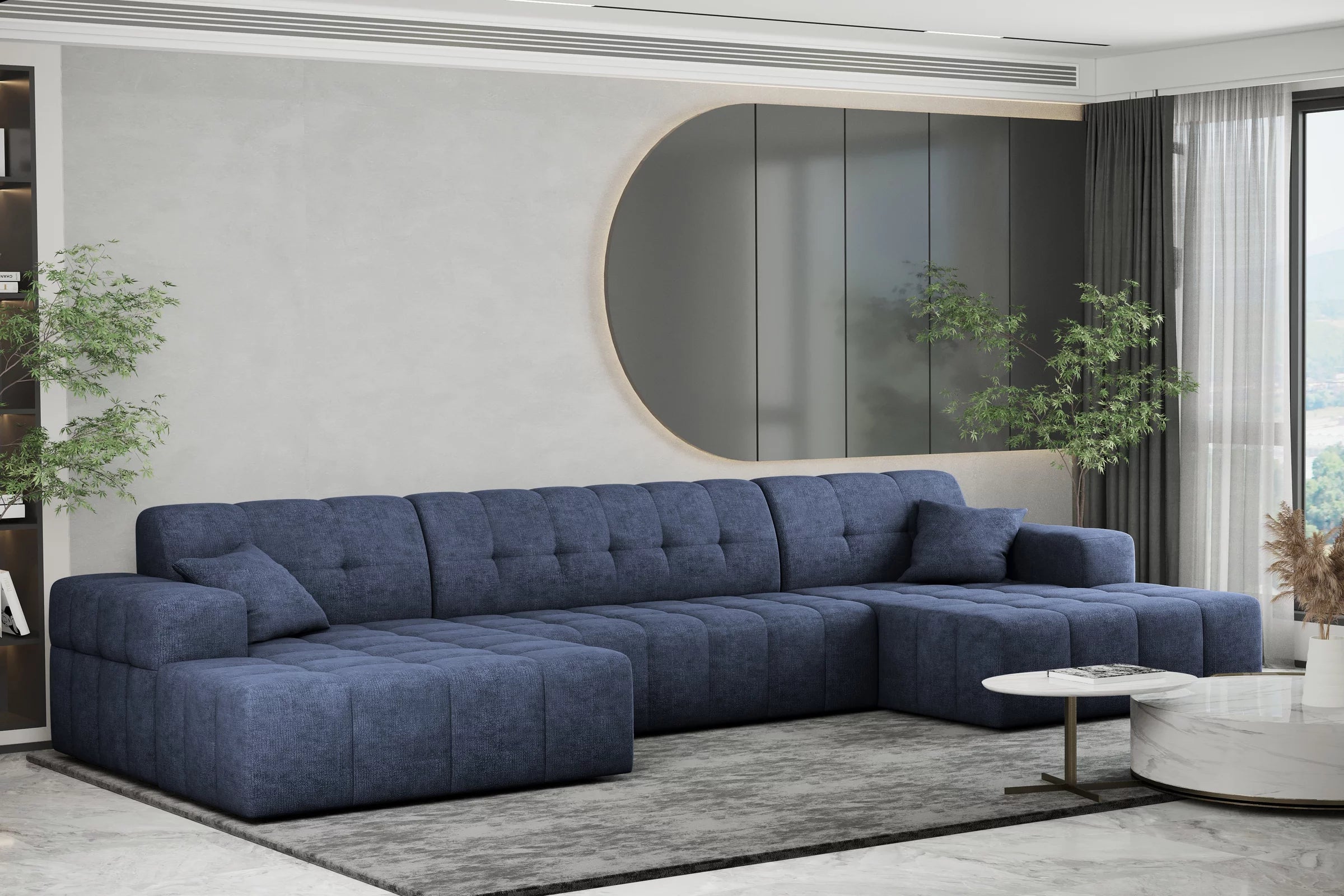 Sofa Wohnlandschaft Nimes in Teddy, 350 cm Breite