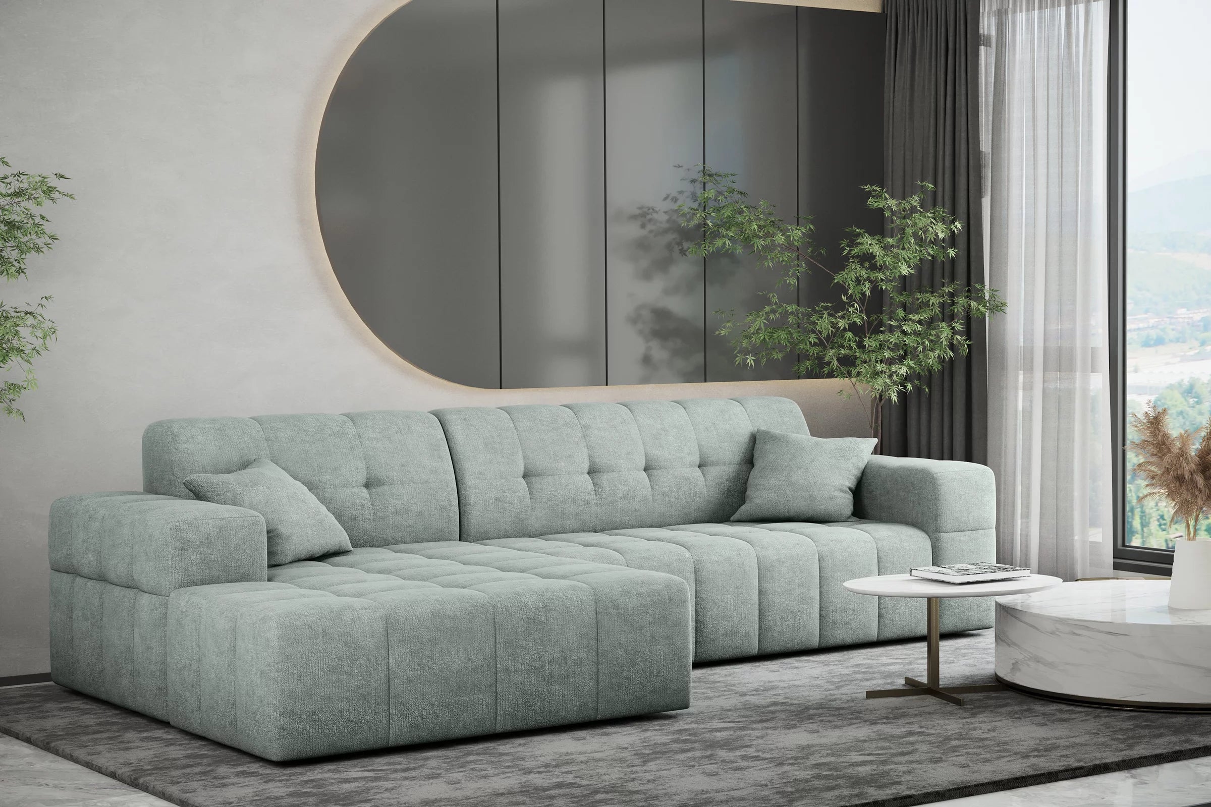 Ecksofa Nimes (li) in Teddy, 265 cm Breite