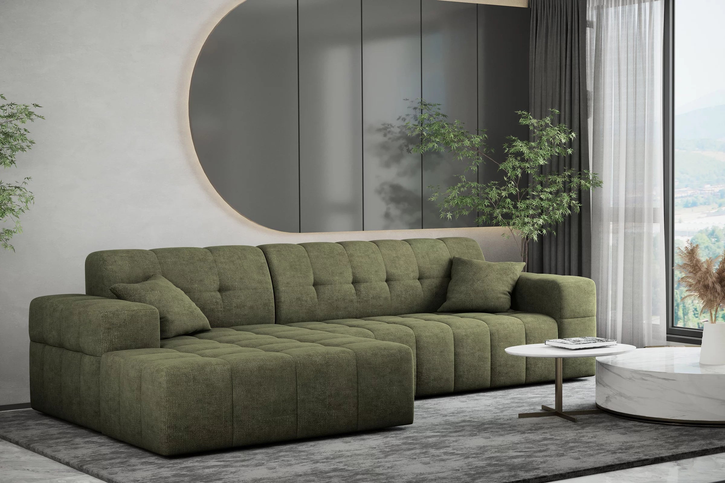 Ecksofa Nimes (li) in Teddy, 265 cm Breite