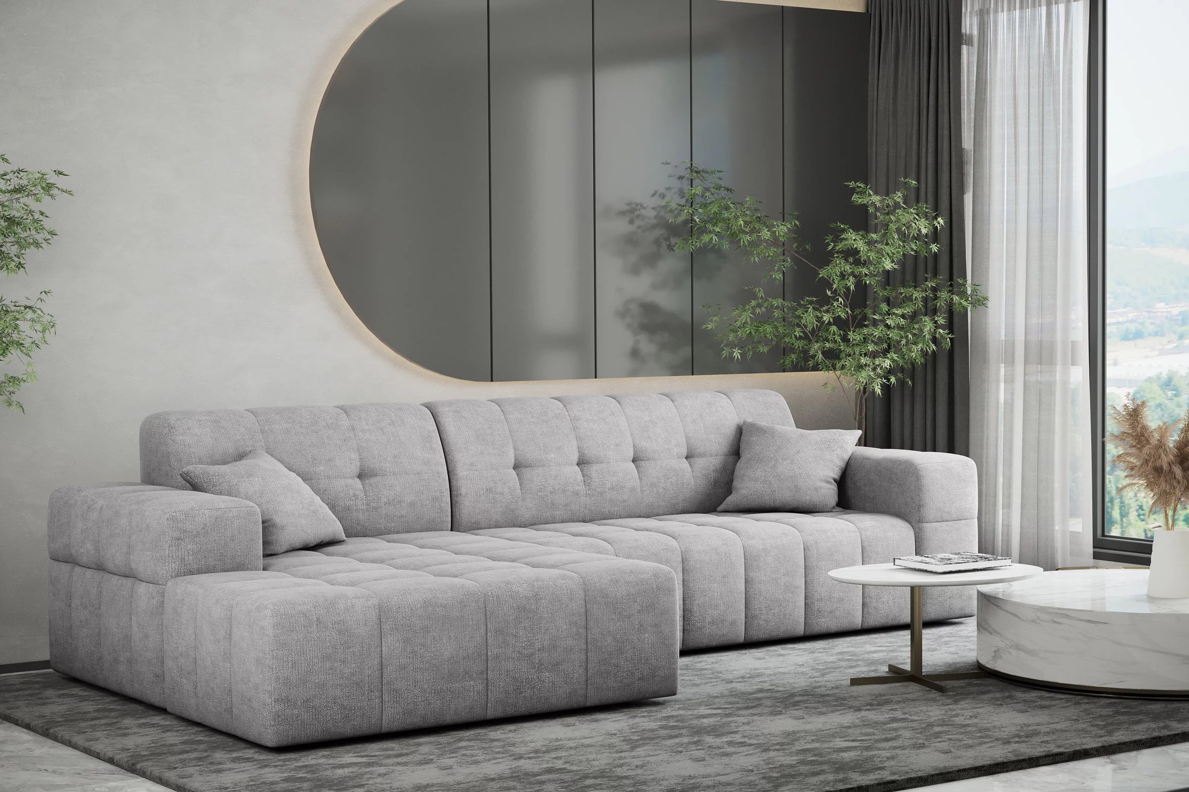 Ecksofa Nimes (li) in Teddy, 265 cm Breite