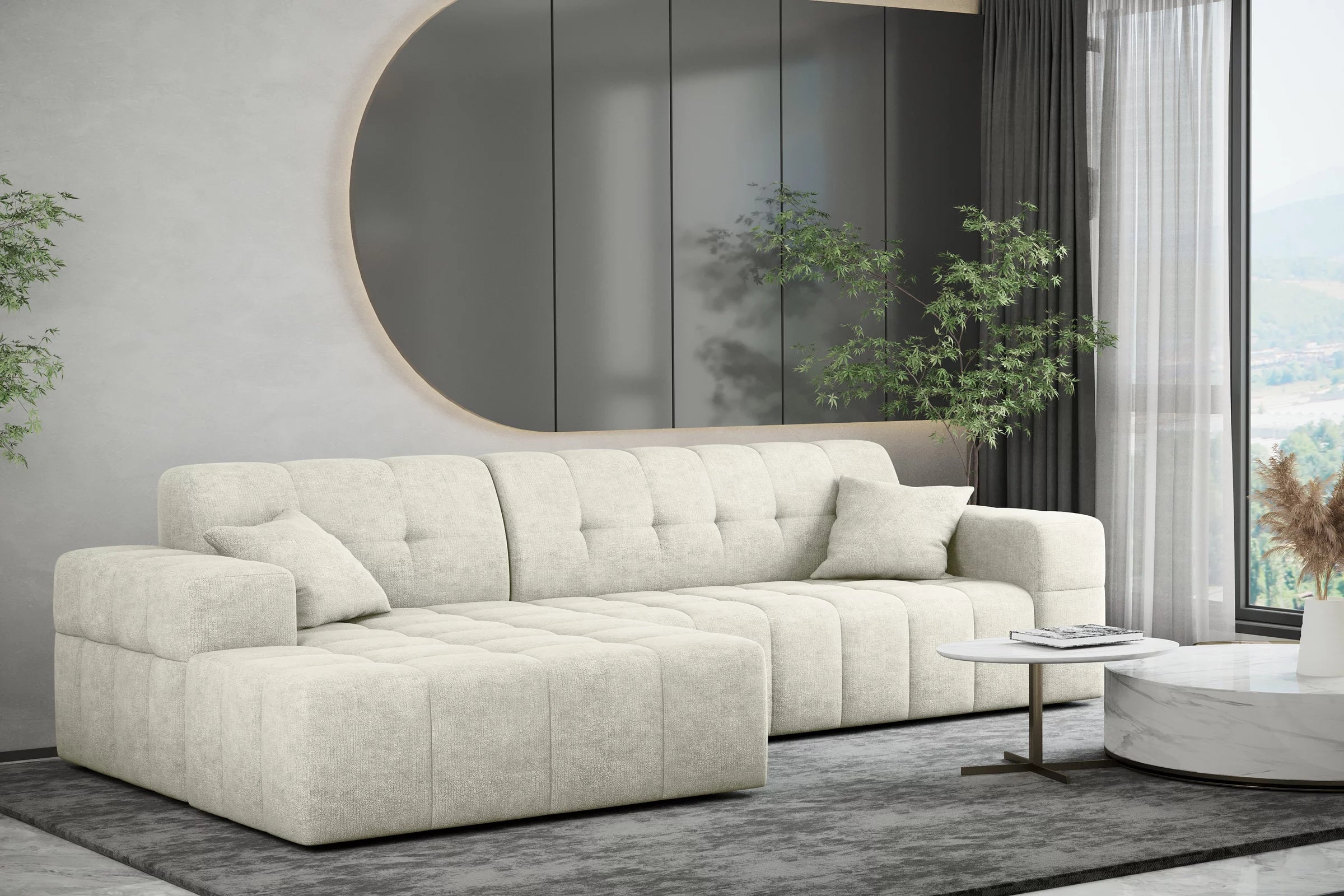 Ecksofa Nimes (li) in Teddy, 265 cm Breite