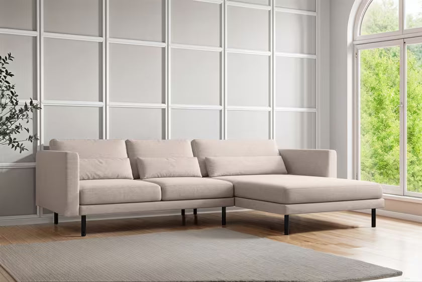 Ecksofa Dani (re) in Struktur, 281 cm Breite