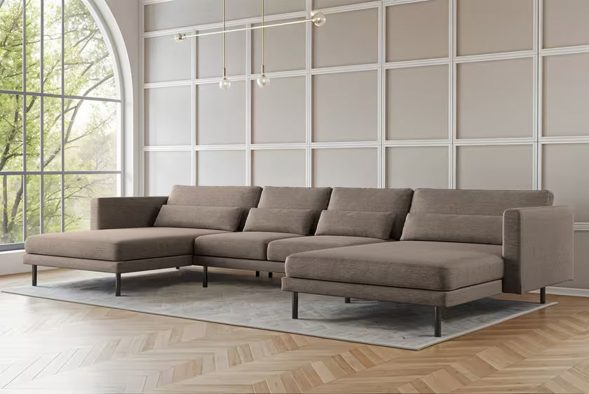 Sofa Wohnlandschaft Dani in Struktur, 391 cm Breite