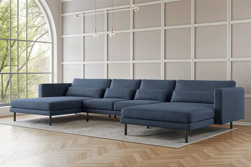 Sofa Wohnlandschaft Dani in Struktur, 391 cm Breite