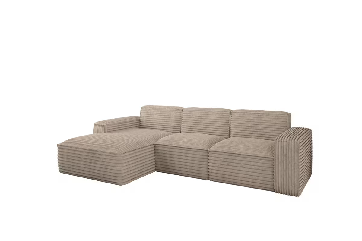 Ecksofa Siena (li) in Breitcord, 266 cm Breite