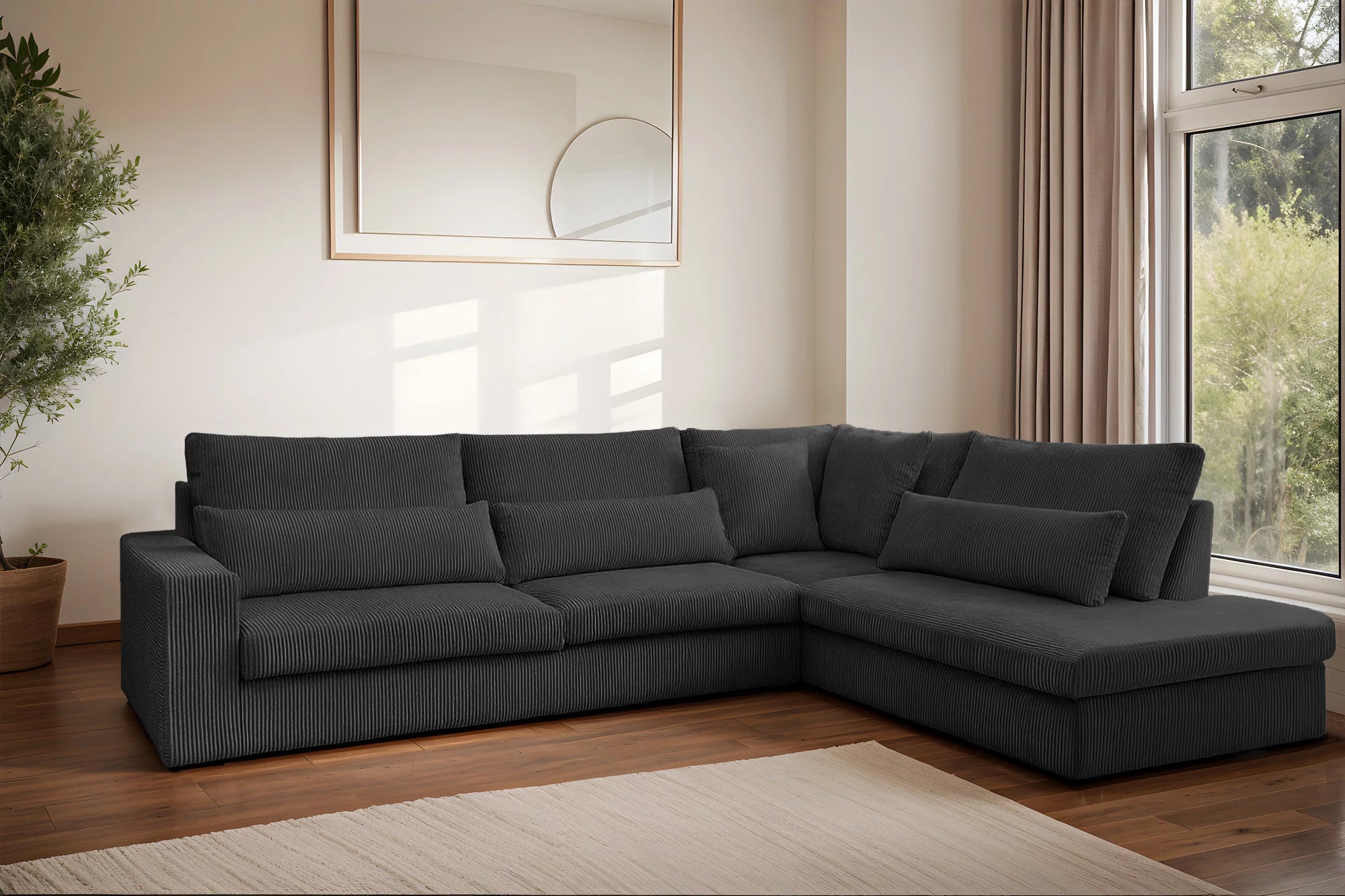 Ecksofa Sven (re) in Cord, 315 cm Breite