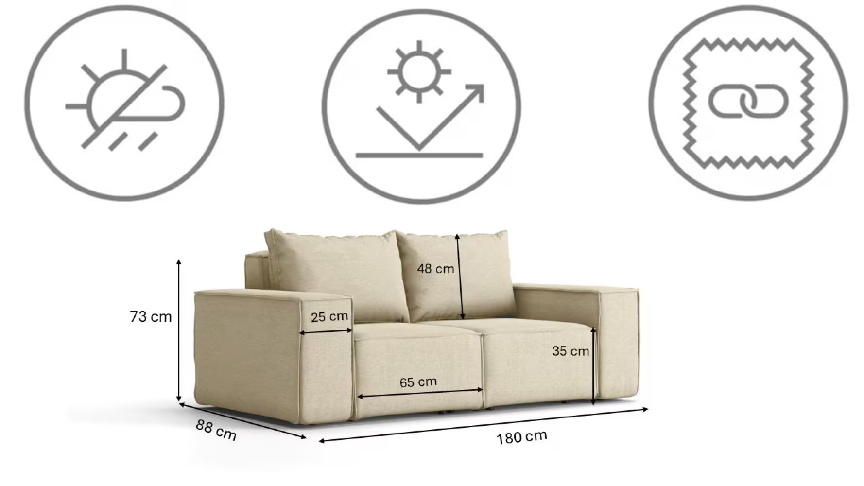 Sofa Set Lea 3-2-1, 245 cm Breite