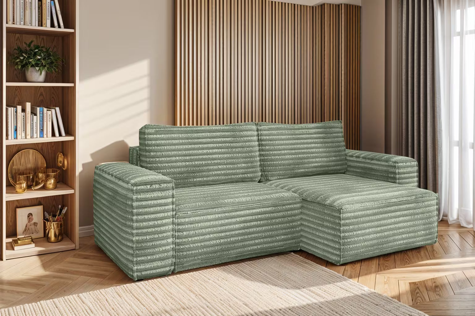 Hugo Ecksofa in Breitcord #Variant_Olive-Rechts