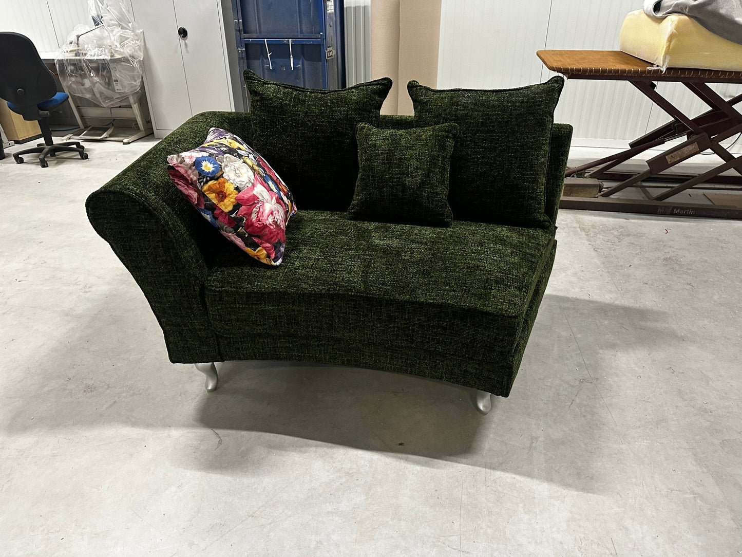 Loveseat / Relaxliege in Webstoff Grün - POLSTEROASE