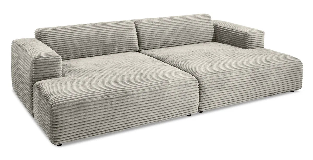 Big Sofa mit verstellbare Rückenlehnen in Breitcord Grau - POLSTEROASE