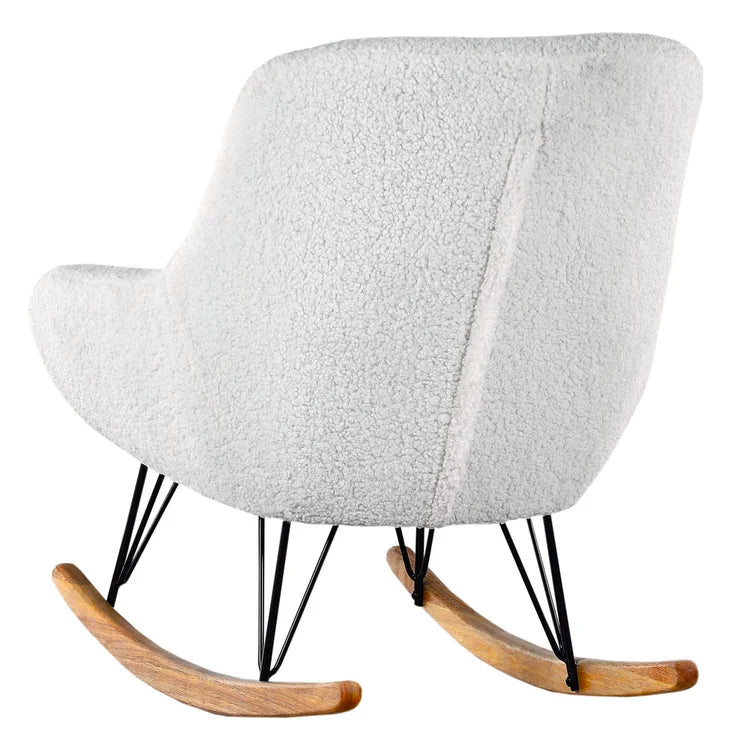 Schaukelsessel / Schaukelstuhl / Sessel in Boucle mit Kufenfuß - POLSTEROASE