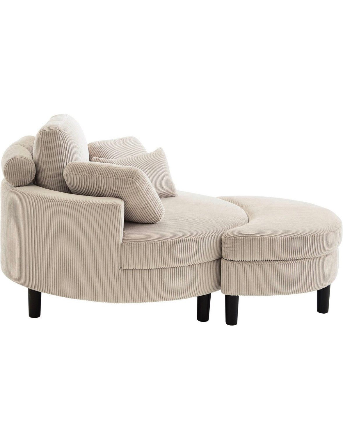 Loveseat / Relaxliege in Cord Creme / Beige - POLSTEROASE