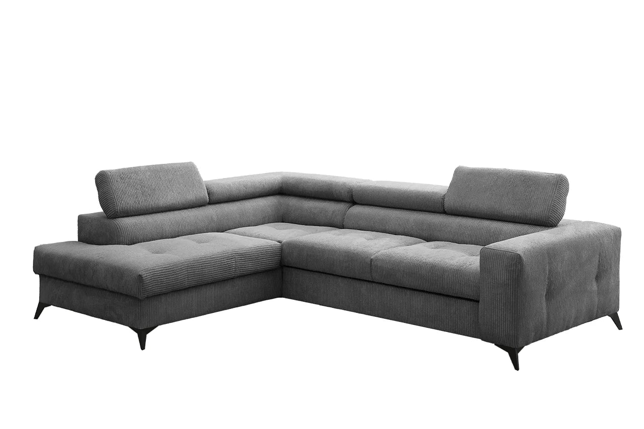 Ecksofa Anafi in Cord, 271 cm Breite #Variant_Grau-Links
