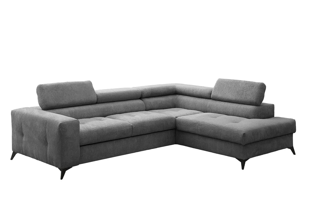 Ecksofa Anafi in Cord, 271 cm Breite #Variant_Grau-Rechts