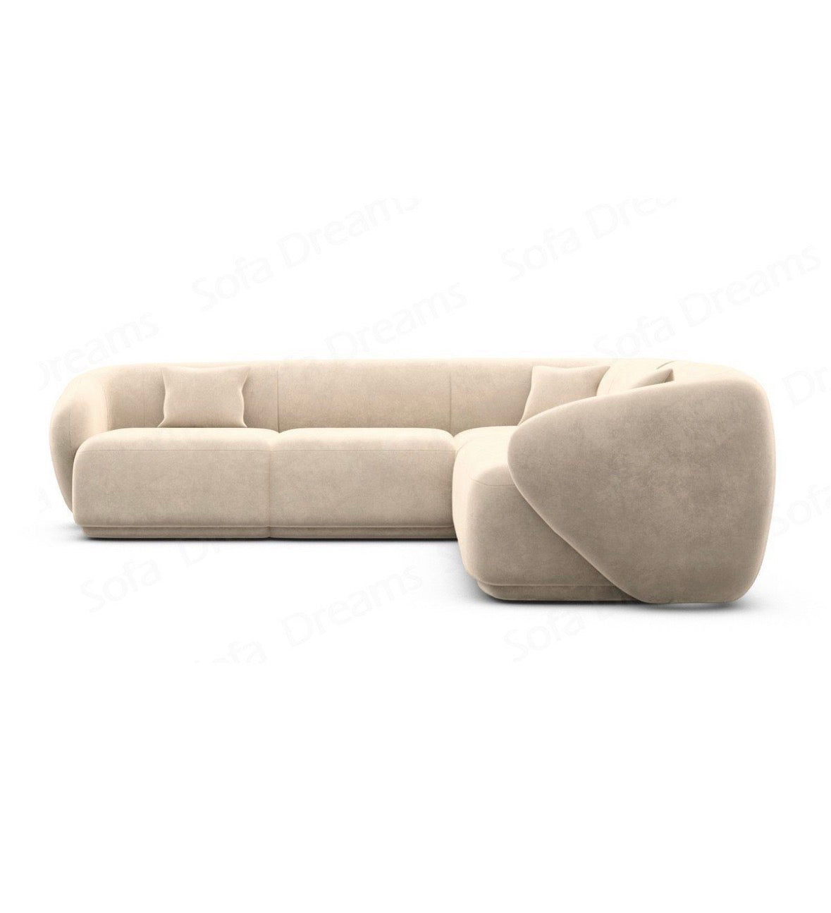 Ecksofa in Samt Beige, 250 cm Breite | PolsterOase